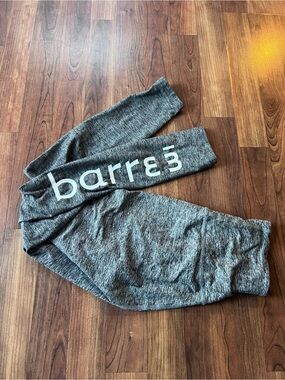 barre3 High Waisted Leggings Women’s S Gray Logo Yoga Pilates Workout